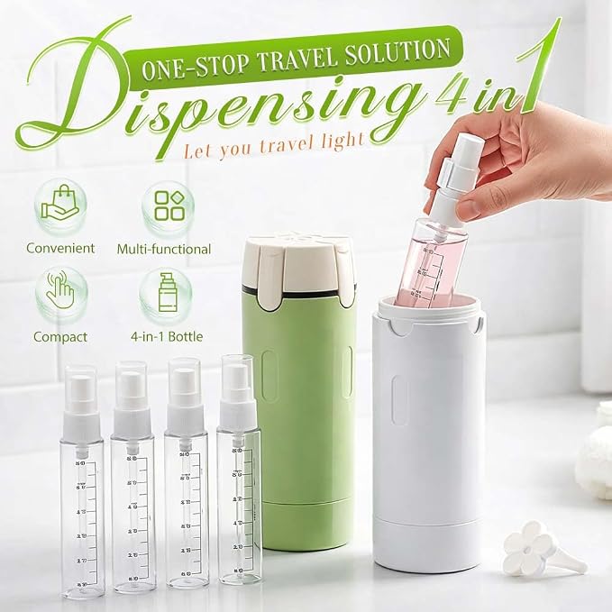 Distributeur 4 en 1 avec flacons de voyage 30 ml
