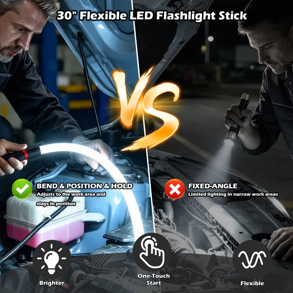 Lampe torche LED flexible et pliable en forme de bâton