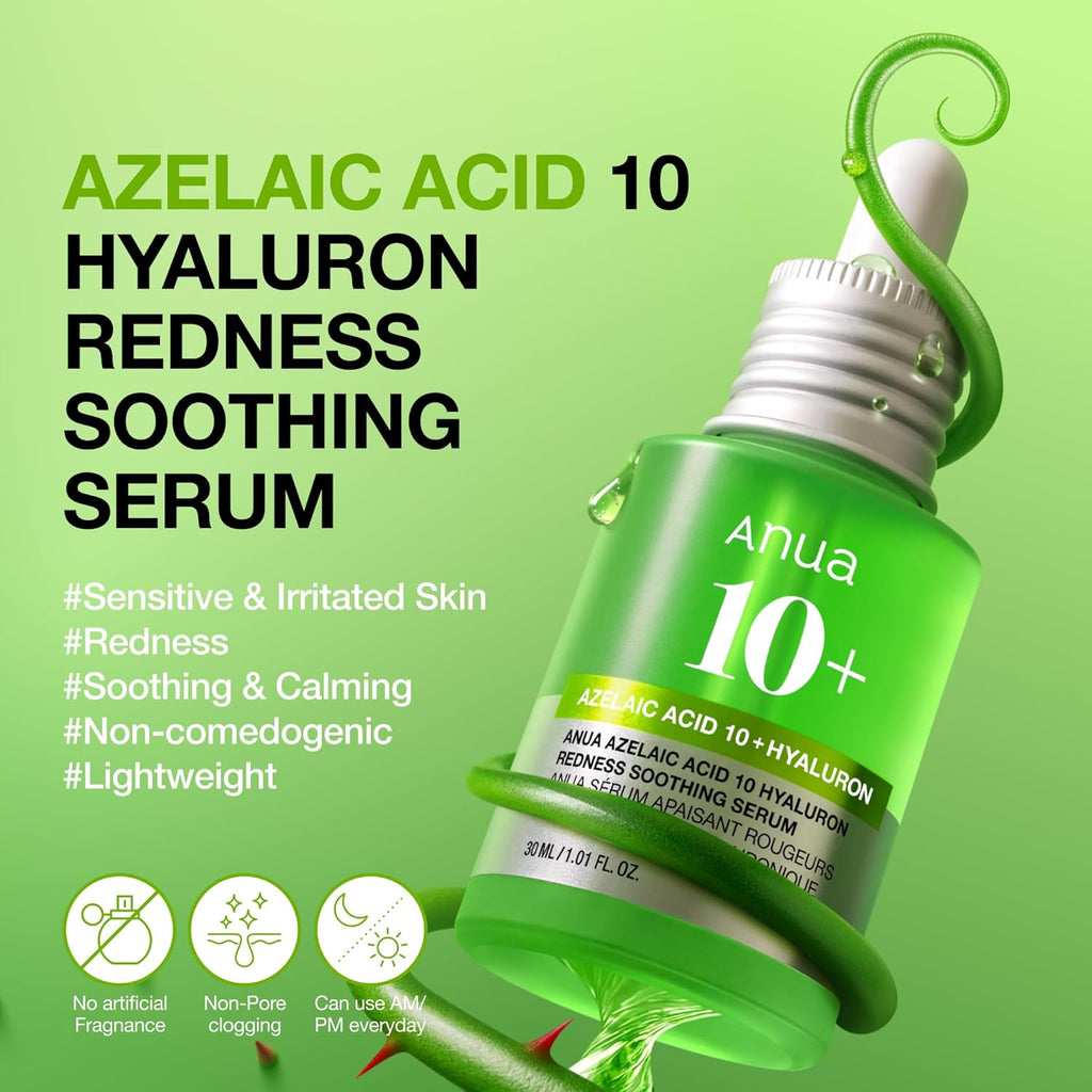 ANUA 10+AZELAIC ACID HYALURON REDNESS SOOTHING SERUM