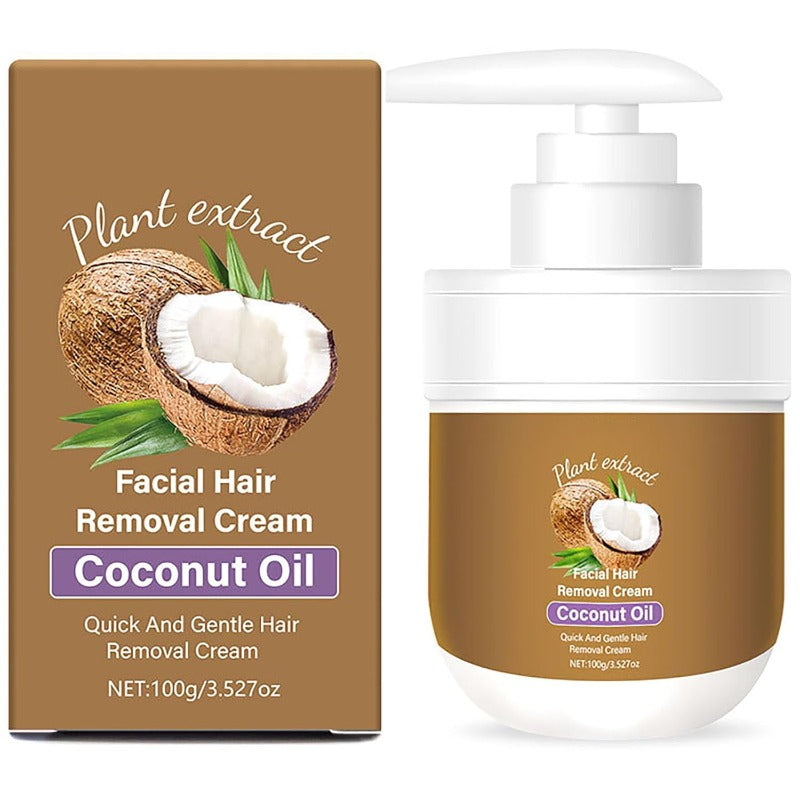 Crème dépilatoire visage et corps à l'huile de coco – Douce et hydratante