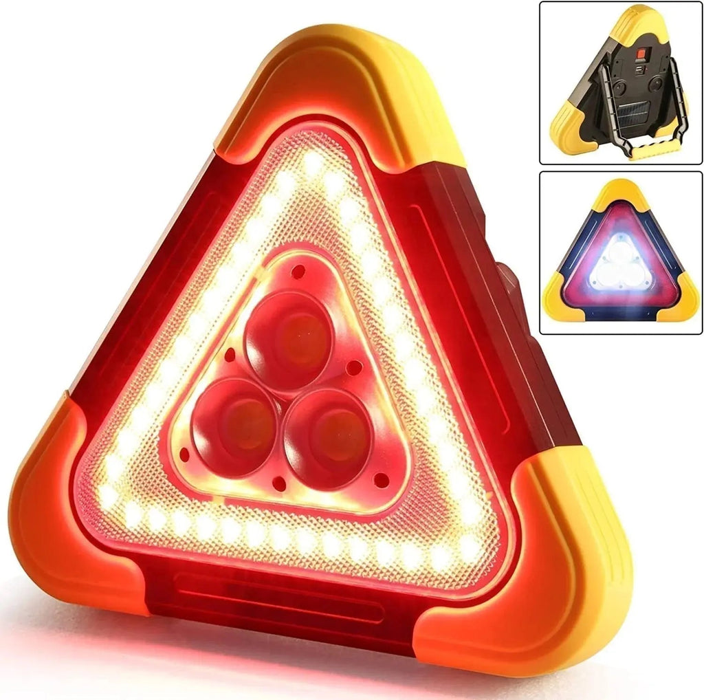 Feu de signalisation solaire triangulaire 3 en 1 pour véhicules