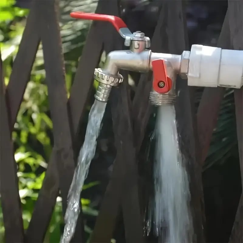 Robinet de jardin universel à double sortie