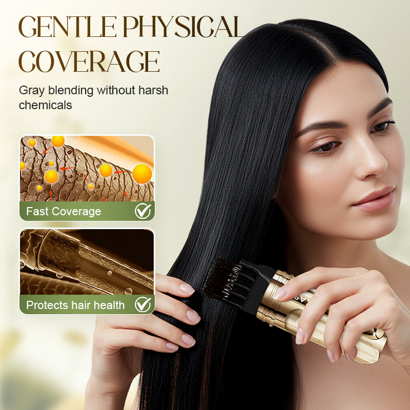 Peigne colorant 2 en 1 pratique pour cheveux gris
